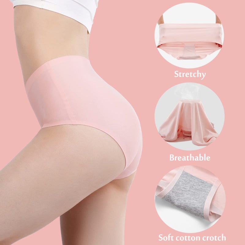 Bolivelan 5 Pack Women's Seamless Hipster Panties Invisible High Waist No Show Ladies Bikini Underwear (9, Multicolor) - Image 4